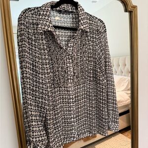 Zara Black and White Blouse